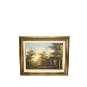 Gold Framed Original Oil Painting Signed Z Dickens , Certificate of Authenticity